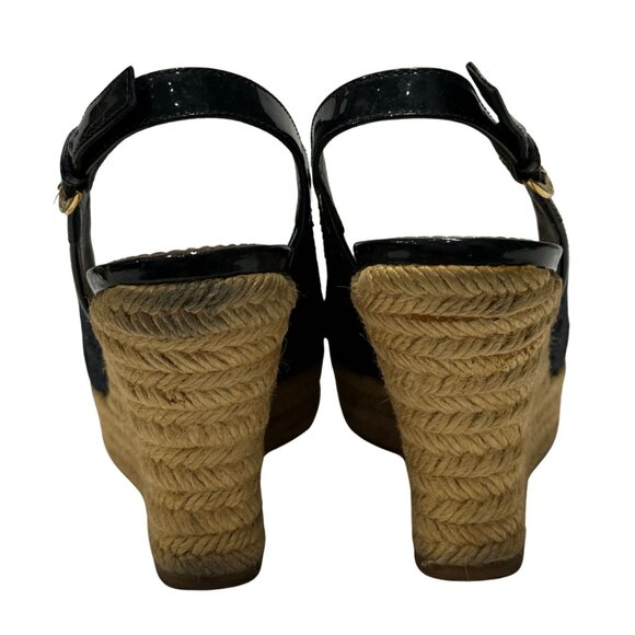 $995 Louis Vuitton monogram espadrille wedge size 37.5/6.5 - Picture 3 of 6